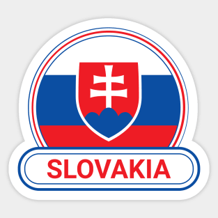 Slovakia Country Badge - Slovakia Flag Sticker